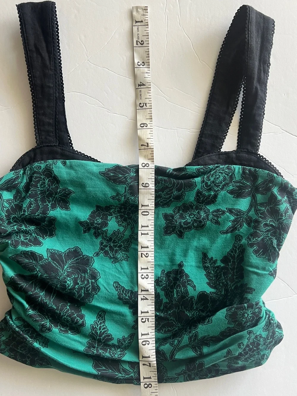Free People Printed 2 Tone Tank in Green & Black Size S NWOT